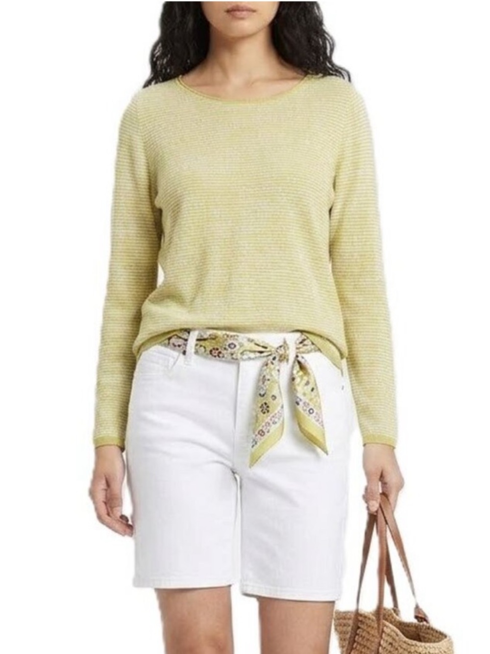 Eileen Fisher Organic Slub-Knit Long Sleeved T-Shirt - Oversized.
